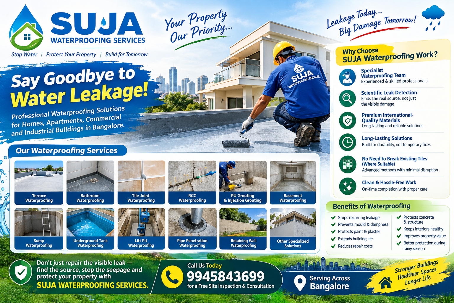 SUJA WATERPROOFING SOLUTIONS - Latest update - SUJA WATERPROOFING SERVICES – Reliable Waterproofing Solutions in Bangalore  CONTACT:9945843699