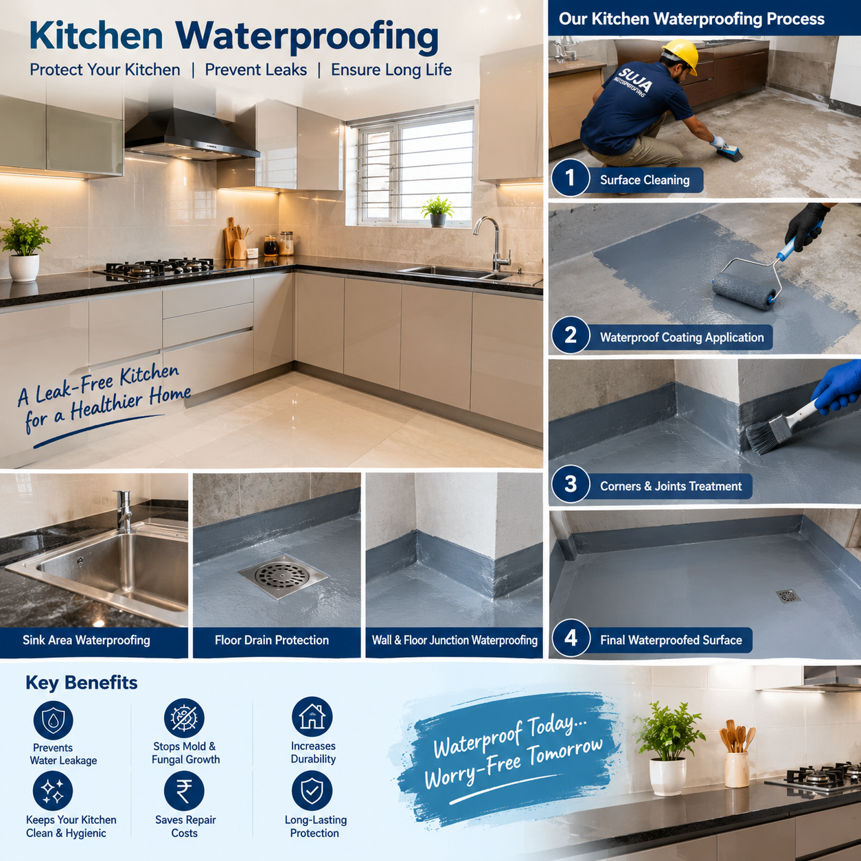 SUJA WATERPROOFING SOLUTIONS - Latest update - Kitchen Floor Waterproofing in Yelahanka – Suja Waterproofing Services CONTACT:9945843699