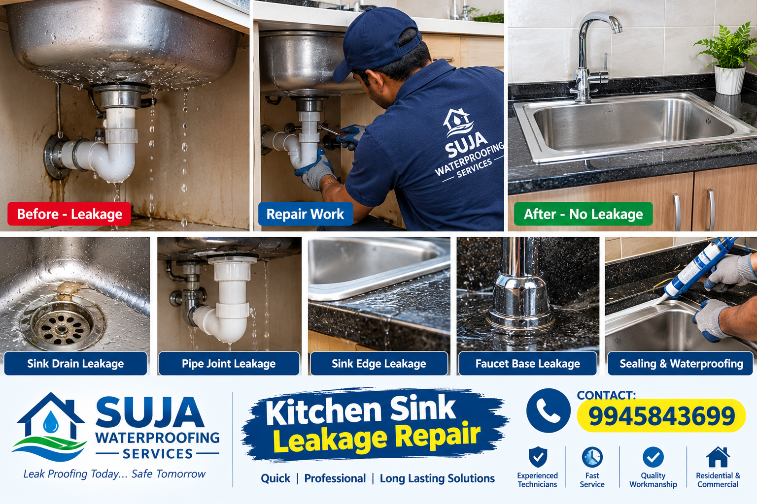 SUJA WATERPROOFING SOLUTIONS - Latest update - Kitchen Sink Leakage Repair in HSR Layout CONTACT:9945843699