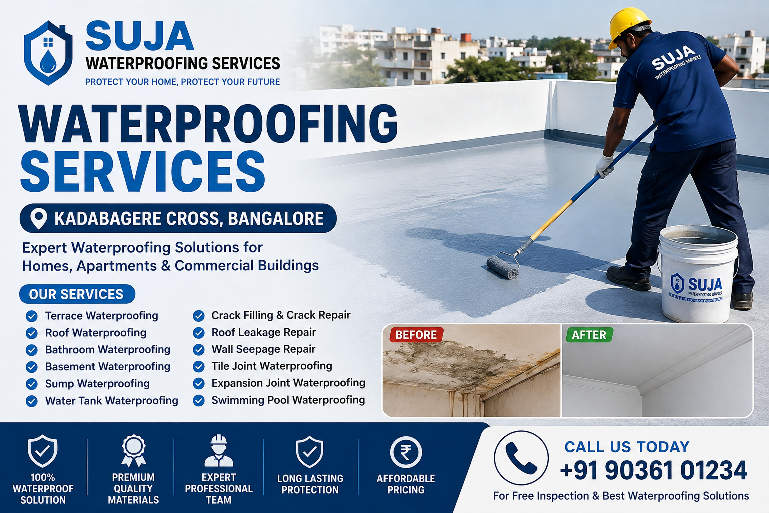 SUJA WATERPROOFING SOLUTIONS - Latest update - Waterproofing Services Kadabagere Cross – Suja Waterproofing Services CONTACT:9945843699