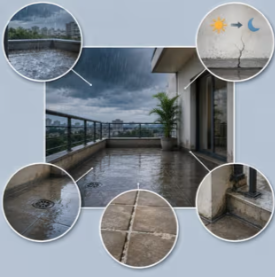 SUJA WATERPROOFING SOLUTIONS - Latest update - Balcony Water Leakage Repair in Bangalore CONTACT:9945843699